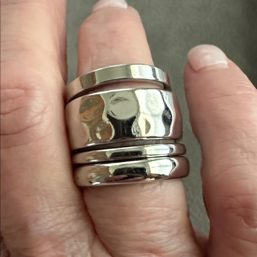 Set/4 Silver Stack Rings - Picture 6 of 6